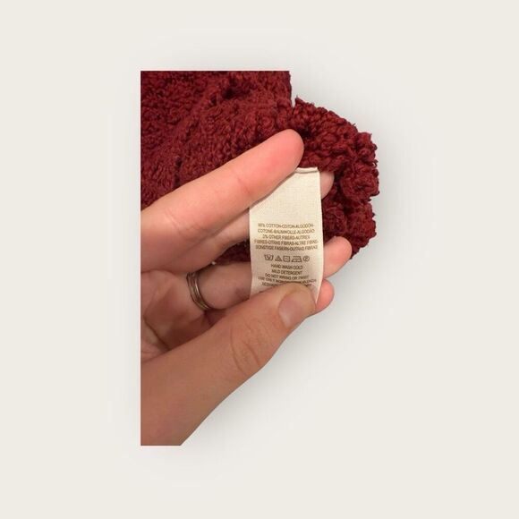 Free People Songbird Red V Neck Nubby Sweater Size XS - Picture 4 of 4